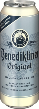 Пиво Benediktiner Hell светлое пастеризованное фильтрованное, Алк.5,0 %, 0,5 л. Банка