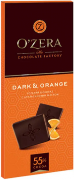 Шоколад OZera Dark & Orange 55% 90г горький*18шт.