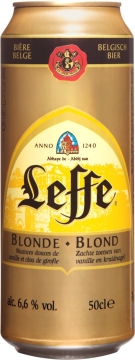 Пиво LEFFE BLOND, светлое, фильтрованное, пастеризованное, 6,6%, ж*б. 0,5 л. шк941