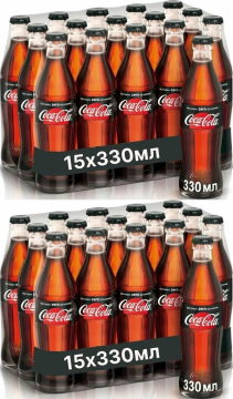 Кока-кола 0,33л.*15шт. Зиро Стекло Гр - 2 упаковки