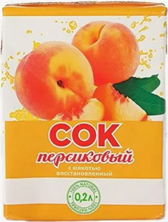 Сок персик Ширококарамышский ГОСТ 0,2л.*27шт.