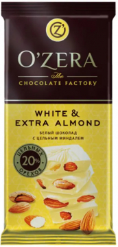 Ozera Белый шоколад цельный миндаль Extra Almond 90гр.*16шт.